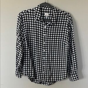 a new day Black and White Checkered Women's Button Down Shirt